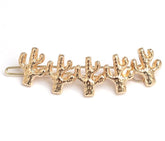 Cactus hair clip gold